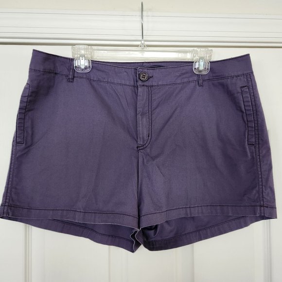 Nine West Jeans Ladies Shorts Cotton Spandex Blend Size 14/31 4 " Inseam Purple - Picture 1 of 10